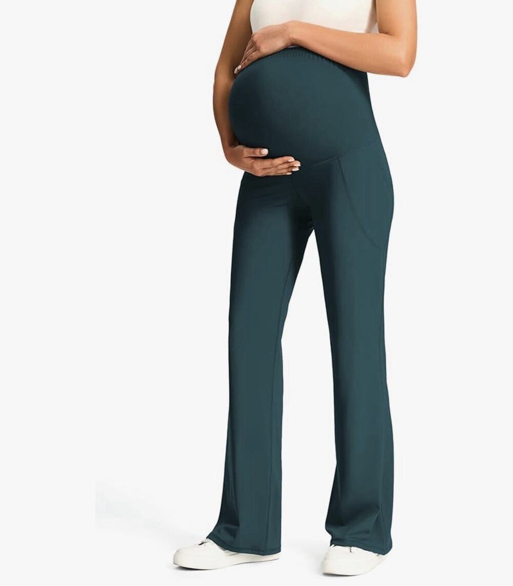 JOYSPELS Smooth Feeling Maternity Bootcut Pants with Pockets Size L
